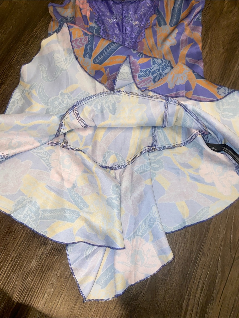 Out from Under MEI TIERED LACE TRIM SATIN SLIP IN - Picture 5 of 8
